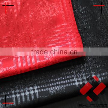 hot stamping foil printing check pattern plaid chiffon fabric