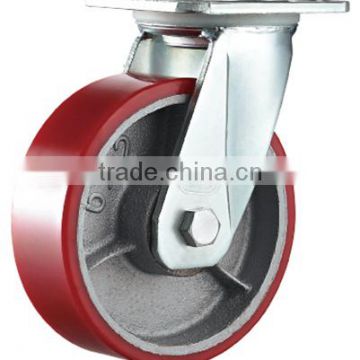 Swivel Iron Core PU Caster Heavy duty Double Ball Bearing Caster