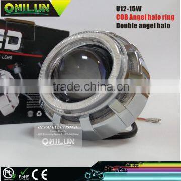 Hot Sell Double Angel Eyes Motorcycle LED Headlight With Projector Lens photo-3