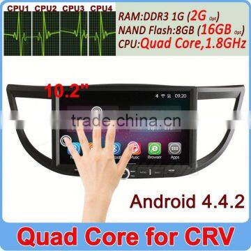 Wholesale 10.2" Quad Core Cortex A9 1.6GHz Android 4.4 Car DVD for crv 2012 2013 Support OBD TPMS