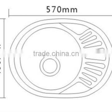 Oval Kitchensink/SS 304 Stainless Steel Sink/ Kitchenware Laundry Sink photo-2