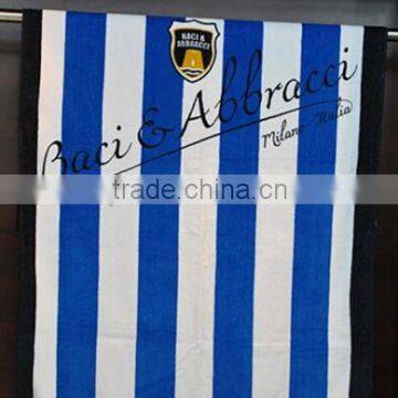 Stripe Blue And White Printed Beach Towel