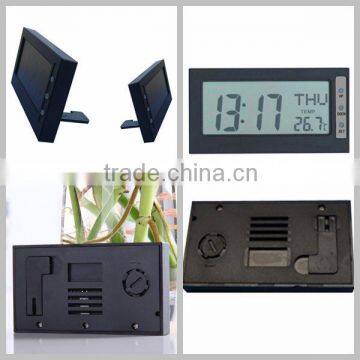 Hot selling digital thermometer with calendar & clock on office table for home made by China supplier DTH-05