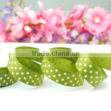 Proessfional Silkscreen Printed Grosgrain Ribbon White Dots Ribbon photo-6