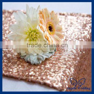 RU017E Nice glitter beaded metallic sequence rose gold sequin table runner
