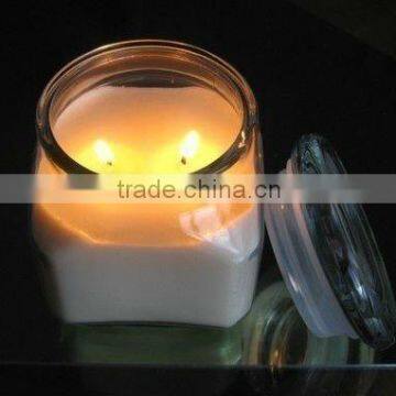 Aroma soy wax candle in wide mouthed bottle