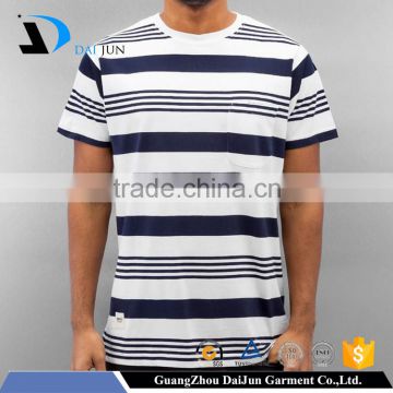 Daijun oem high quality o neck cotton stripe pocket men wholesale t shirts