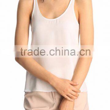 Daijun OEM High Quality White Chiffon Sexy Blank Women Wholesale Running Singlet photo-4