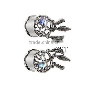 Fashion Jewelry Custom Ear Plugs dream catcher crystal piercings