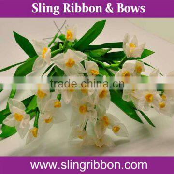 Satin Ribbon Handmade Flower Narcissus