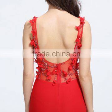 Exquisite Red Chiffon Beaded Big Size Women Evening Wedding Dresses Made in China photo-6