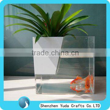 Multifunctional Acrylic Flowers Holder With Fish Tank Clear Acrylic Vases