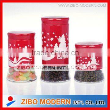 Round lid Glass Jar for food/glass canister