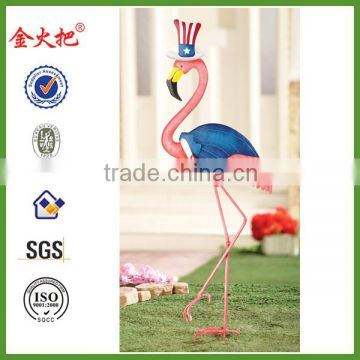 Metal Patriotic Flamingo Garden Stake