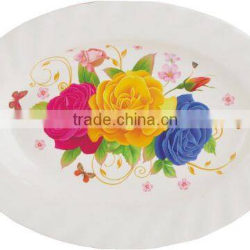 Oval white mini flower fruit plate