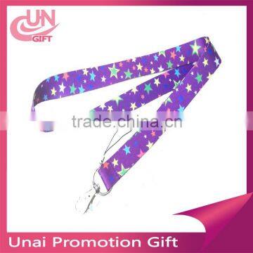 Custom polyester sublimation printing star lanyard
