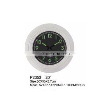 high qualityround old style light 20inch plastic wall clock