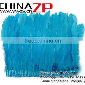 CHINAZP Bulk Sale Top Selling Best Design Dyed Fluffy Turquoise Plumage Goose Satinettes Feathers Trim Trimming photo-3