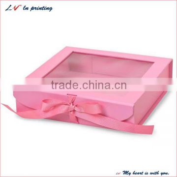 hot sale cardboard gift boxes with clear window made in shanghai