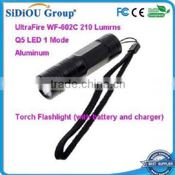 210 Lumrns Q5 LED 1 Mode Aluminum Torch Flashlight