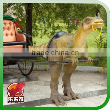 Hot sale amusement park animatronic dinosaur pulling car