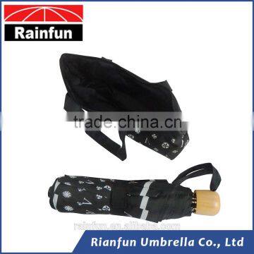 High quality outdoor automatic 3 folding rain umbrella