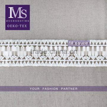 cotton lace trim wholesale, white cotton lace in 4 3/4 cm, 100 % cotton embroidery lace