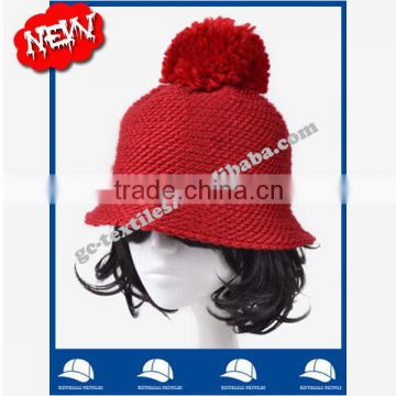 new product for 2014 Wholesale china manufacture OEM CUSTOM LOGO winter women fur pompons fisherman caps knitting hat and cap