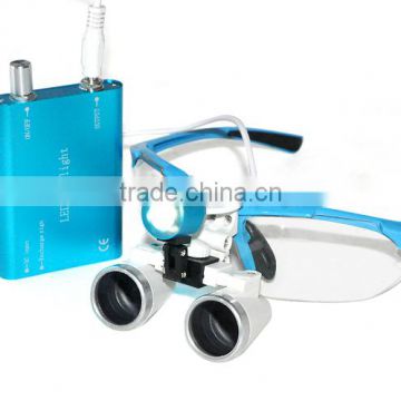 2015 Portable Dentist Surgical Medical Binocular Dental Loupes with LED Head Light Lamp