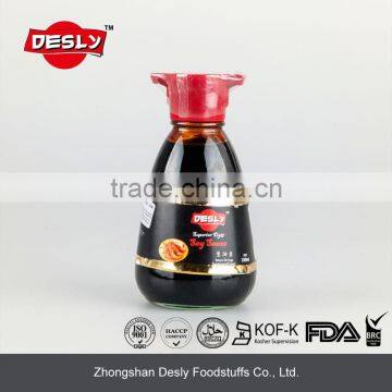 Desly hot sale premium low salt light soy sauce 150ml table bottle