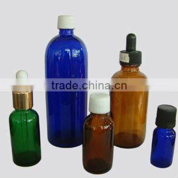 essential oil colorful glass bottles