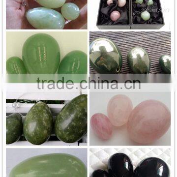 wholesale various gemstone xiuyan jade eggs hetian jade nephrite jade for women vaginal exercise drilled jade yoni eggs