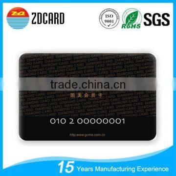 Standard size double sides printing black pvc vip card