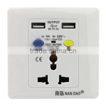 Wall power socket shenzhen 220v usb weatherproof wall socket nandao brand wall socket