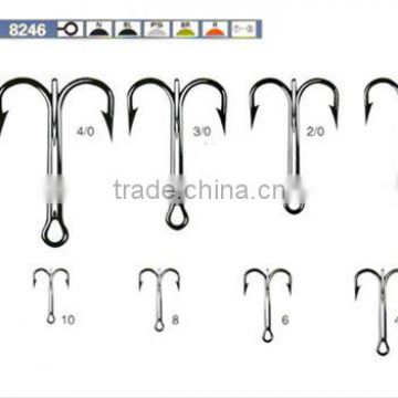 8246 high quality Round treble fishing hook