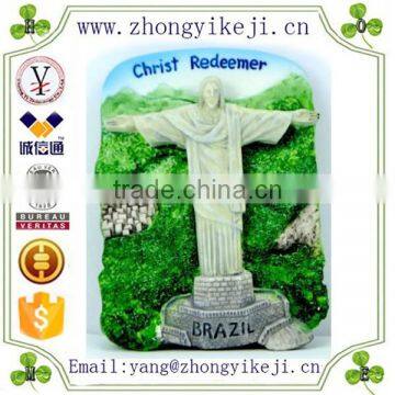 2015 chinese factory custom made handmade carved hot new products resin souvenir brazil of 3D Fridge Magnet