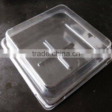 Plastic square small cake puff pastry container box with lid