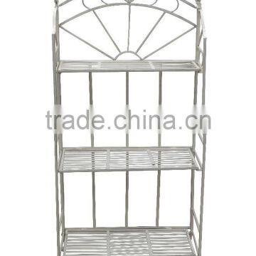 POWERLON white antique 3-tier metal storage garden shelf flower plant stand