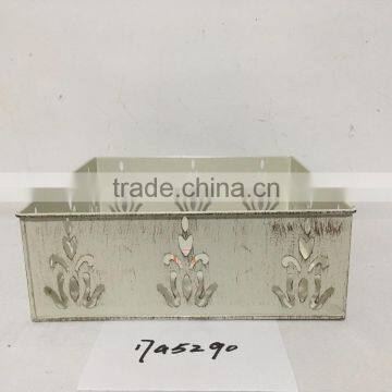 Cheap Large Size Metal Wrought Iron Garden Square Pot Planter photo-3