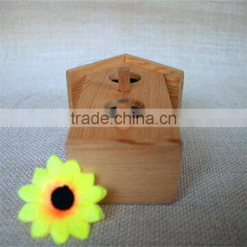 Houseshaped Bird Nest Wood Bird Nest Wood Swallow Bird Nest for Double Round Wood Window photo-2