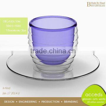 Unique Design Promotion Borocilicate Glass Drinking Cup And Saucer photo-3