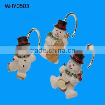 Fashion snowman ceramic Shower Curtain Hooks bag hanger