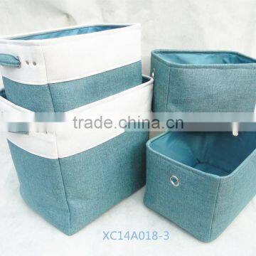 Set of 4 Cloth Storage Basket and Laundry With Trim photo-2