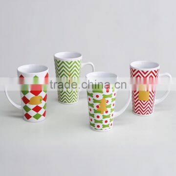 16oz Ceramic Coffee Mug, V-Shape With Decal Printing for Promotion photo-3