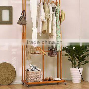 Cabinet Type Wooden Coat Hanger Wooden Clothes Rack for Bedroom photo-2