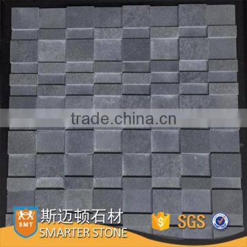 Tumbled finish black basalt stone mosaic for old house