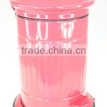 tin garbage can with various colors