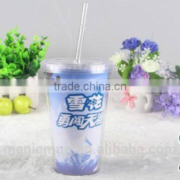 Double Wall Plastic Tumbler With Removable Paper Insert photo-5