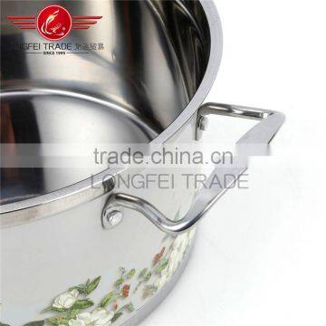 Hot Selling 3pcs Drum-shaped Stainless Steel Soup Pot Kitchen Cookware With Decal photo-6
