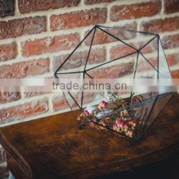 Medium Terrarium Icosahedron Stained Glass Vase Planter for Indoor photo-3